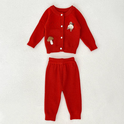 Arrival Autumn Baby Girls Long Sleeves Hollow-out and Cartoon Pattern Knitted Top Cardigan and Long Trousers Clothing Set, MyKids-USA®, Baby & Toddler Outfits, MyKids-USA -  -  -  -  -  -  - 