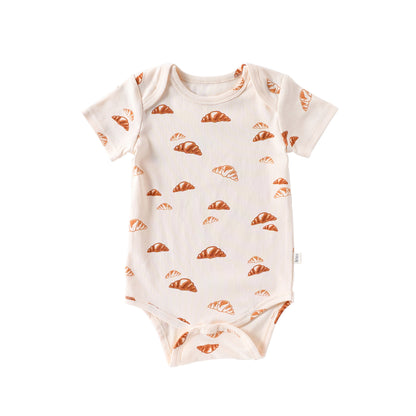 Summer Arrival Baby Cute Cartoon Bread Pattern Short Sleeves Onesies, MyKids-USA®, Baby One-Pieces, MyKids-USA - Size/Age - 66 (3-6M) - Color - Beige -  -  - TR2504252134-A