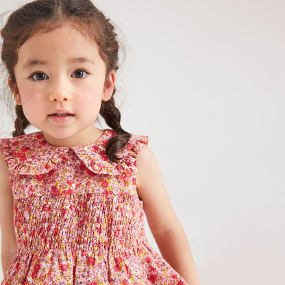 Summer Pure Cotton Floral Pattern Sleeveless Dress for Stylish Girls, MyKids-USA®, Baby & Toddler Dresses, MyKids-USA -  -  -  -  -  -  - 