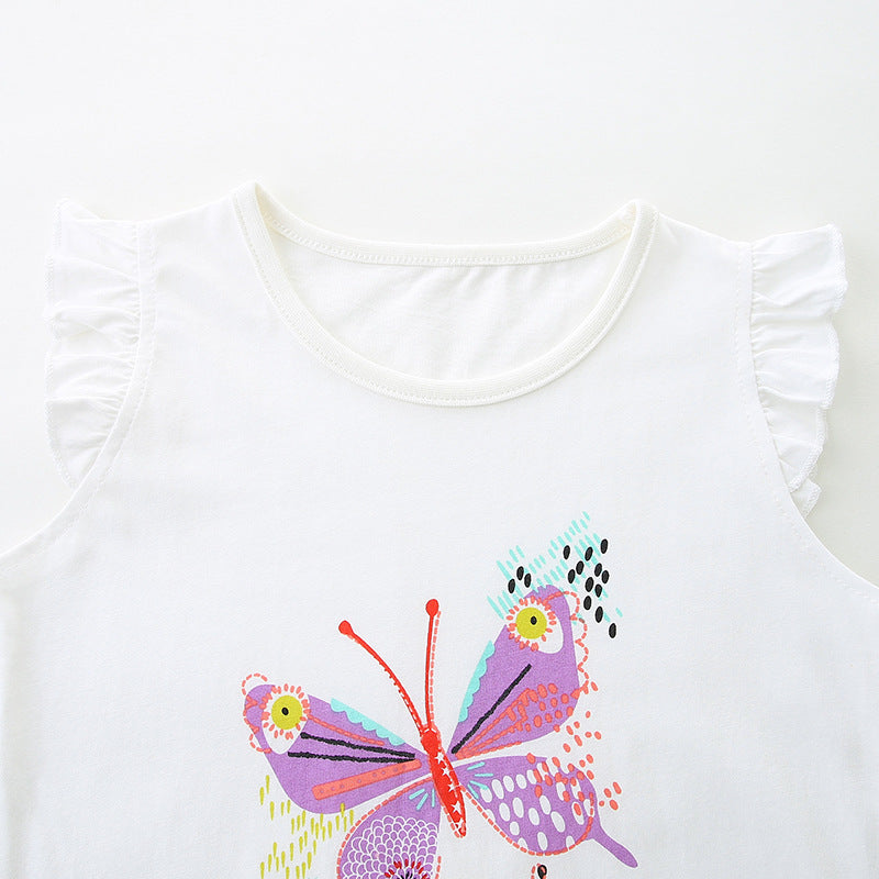 Summer Baby Kids Cute Butterfly Pattern Vest and Shorts Clothing Set for Girls, MyKids-USA®, Baby & Toddler Outfits, MyKids-USA -  -  -  -  -  -  - 