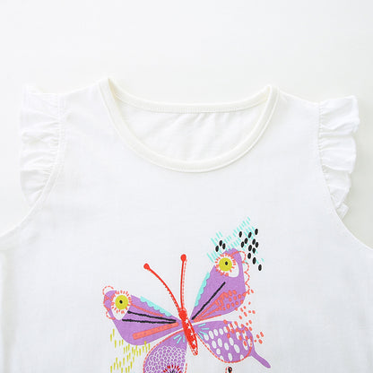 Summer Baby Kids Cute Butterfly Pattern Vest and Shorts Clothing Set for Girls, MyKids-USA®, Baby & Toddler Outfits, MyKids-USA -  -  -  -  -  -  - 