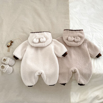 Autumn and Winter Arrival Baby Unisex Long Sleeves Geometric Pattern Fluffy Rompers, MyKids-USA®, Baby One-Pieces, MyKids-USA -  -  -  -  -  -  - 