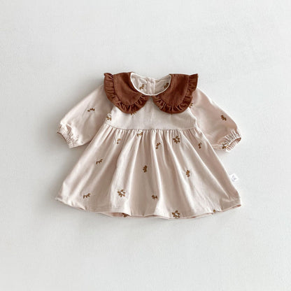 Autumn Hot Selling Baby Kids Girls Princess Long Sleeves Flowers Embroidered Pattern Dress, MyKids-USA®, Baby & Toddler Dresses, MyKids-USA - Size/Age - 73 (6-9M) - Color - Beige -  -  - TR2510282309-A