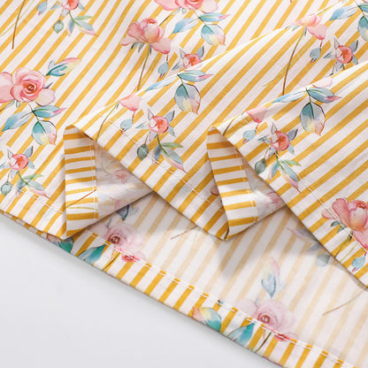 Summer Arrival Flowers and Stripe Pattern Short Sleeves Dress for Stylish Girls, MyKids-USA®, Baby & Toddler Dresses, MyKids-USA -  -  -  -  -  -  - 