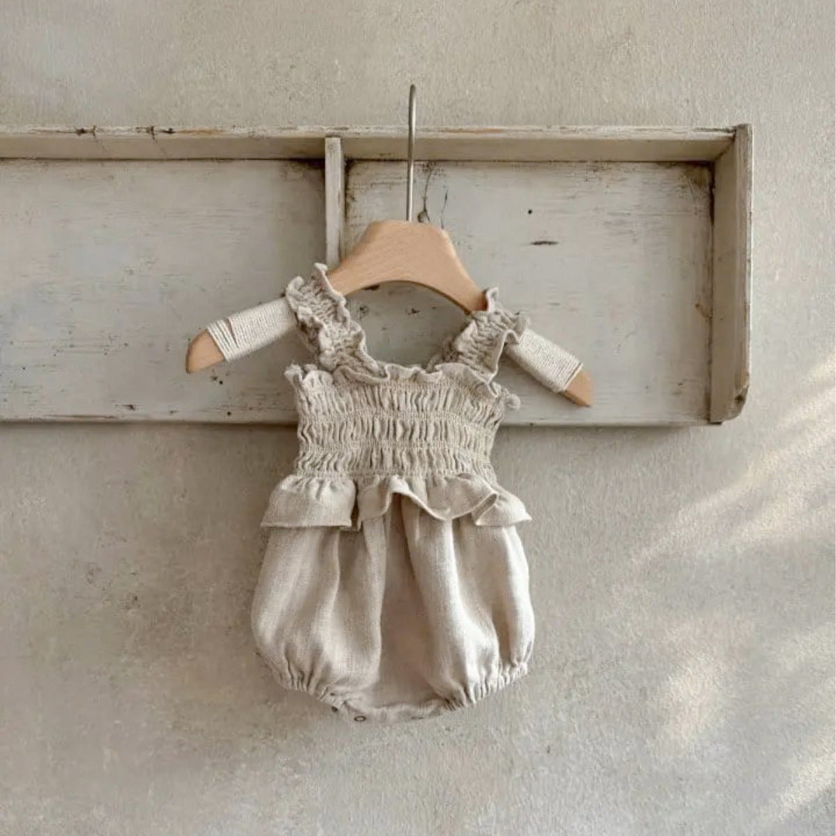 Summer Hot Selling Baby Kids Girls Sleeveless Pleated Design Princess Onesies, MyKids-USA®, Baby One-Pieces, MyKids-USA - Size/Age - 66 (3-6M) - Color - Khaki -  -  - TR2505212259-B