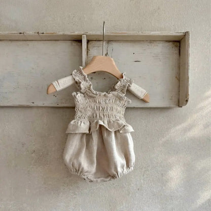 Summer Hot Selling Baby Kids Girls Sleeveless Pleated Design Princess Onesies, MyKids-USA®, Baby One-Pieces, MyKids-USA - Size/Age - 66 (3-6M) - Color - Khaki -  -  - TR2505212259-B