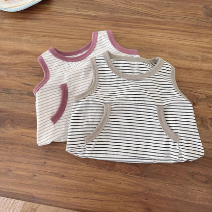 Summer Arrival Baby Unisex Casual Striped Pattern Sleeveless Onesies, MyKids-USA®, Baby One-Pieces, MyKids-USA -  -  -  -  -  -  - 