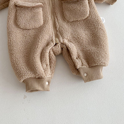 Winter Arrival Baby Unisex Long Sleeves Zip-up Fluffy Casual Rompers, MyKids-USA®, Baby One-Pieces, MyKids-USA -  -  -  -  -  -  - 