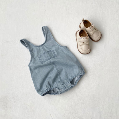 Summer Arrival Baby Unisex Simple Sleeveless Solid Color Denim Onesies, MyKids-USA®, Baby One-Pieces, MyKids-USA -  -  -  -  -  -  - 