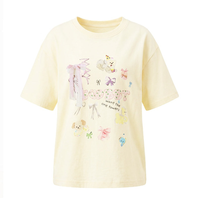 Arrival Summer Baby Kids Girls Short Sleeves Cartoon Pattern T-Shirt and Plain Skirt Sets