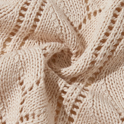 New Arrival Knitted Baby Blanket With Hollow Out Design: New Solid Color Pure Cotton Collection For All Seasons