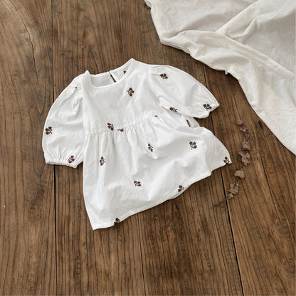 MyKids-USA® Autumn Arrival Baby Kids Girls Princess Long Sleeves Flowers Embroidered Pattern Dress