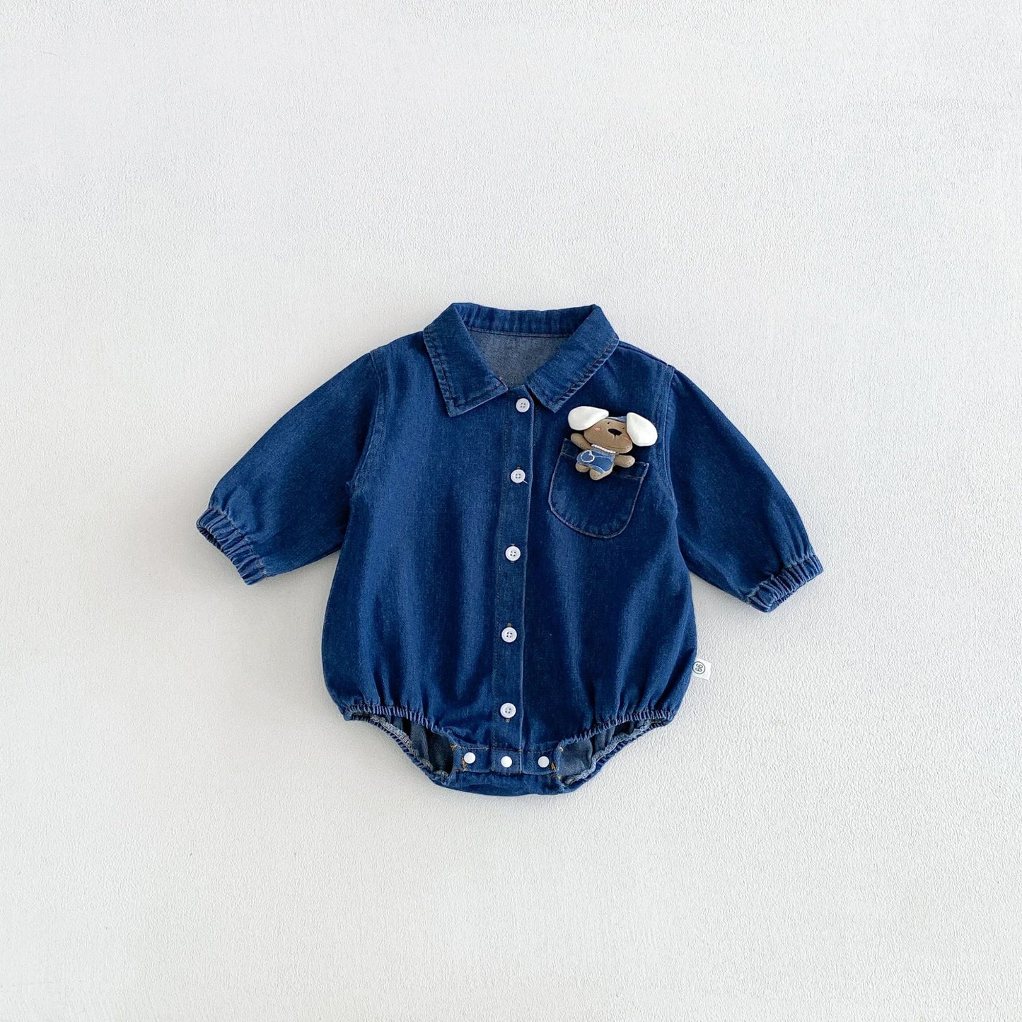 MyKids-USA® Autumn Arrival Baby Long Sleeves Cute Denim Single Breasted Bodysuit
