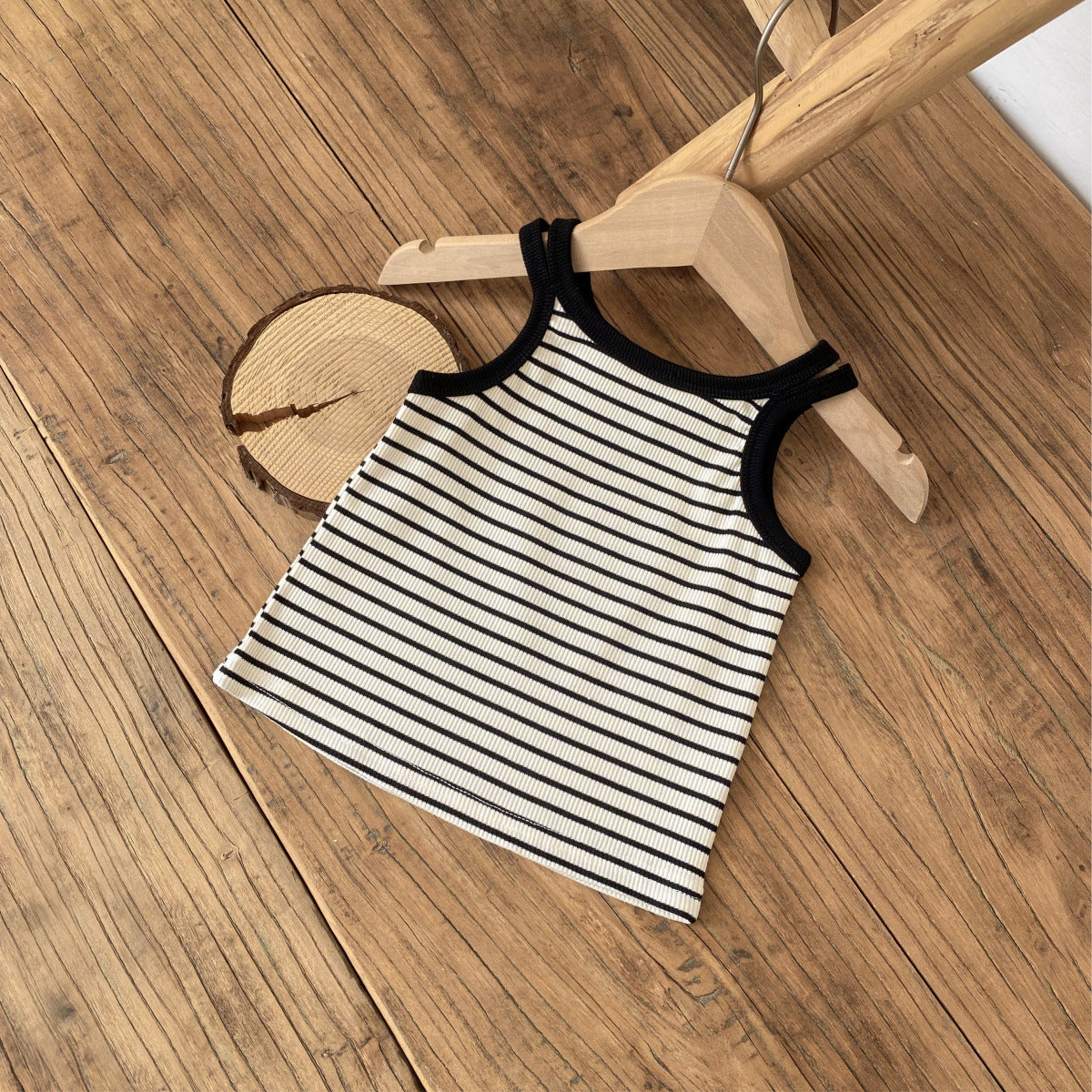 Refreshing Sleeveless Summer New Children’s Vest, Unisex Baby Casual Striped Top, MyKids-USA®, Baby & Toddler Tops, MyKids-USA - Size/Age - 73 (6-9M) - Color - Black -  -  - TR2505112147-A