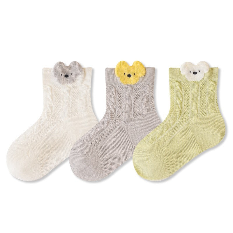 Autumn and Spring Baby Boys and Girls Cute Animals Cartoon Pattern Socks 1 Lot=3-Pair Set, MyKids-USA®, Baby & Toddler Socks & Tights, MyKids-USA - Size/Age - XS (0-6M) - Color - Beige -  -  - TR2602031134-A.