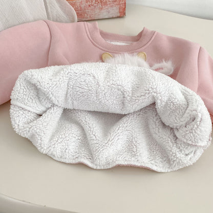 Winter Baby Kids Girls Long Sleeves Cute Sheep Pattern Pullover and Pants Fleece-Lined Warm Clothing Set, MyKids-USA®, Baby & Toddler Outfits, MyKids-USA -  -  -  -  -  -  - 