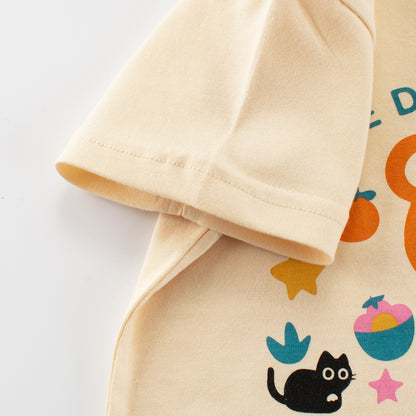 Summer Girls’ Teddy Bear and Letters Print T-shirt in European and American Style, MyKids-USA®, Baby & Toddler Tops, MyKids-USA -  -  -  -  -  -  - 