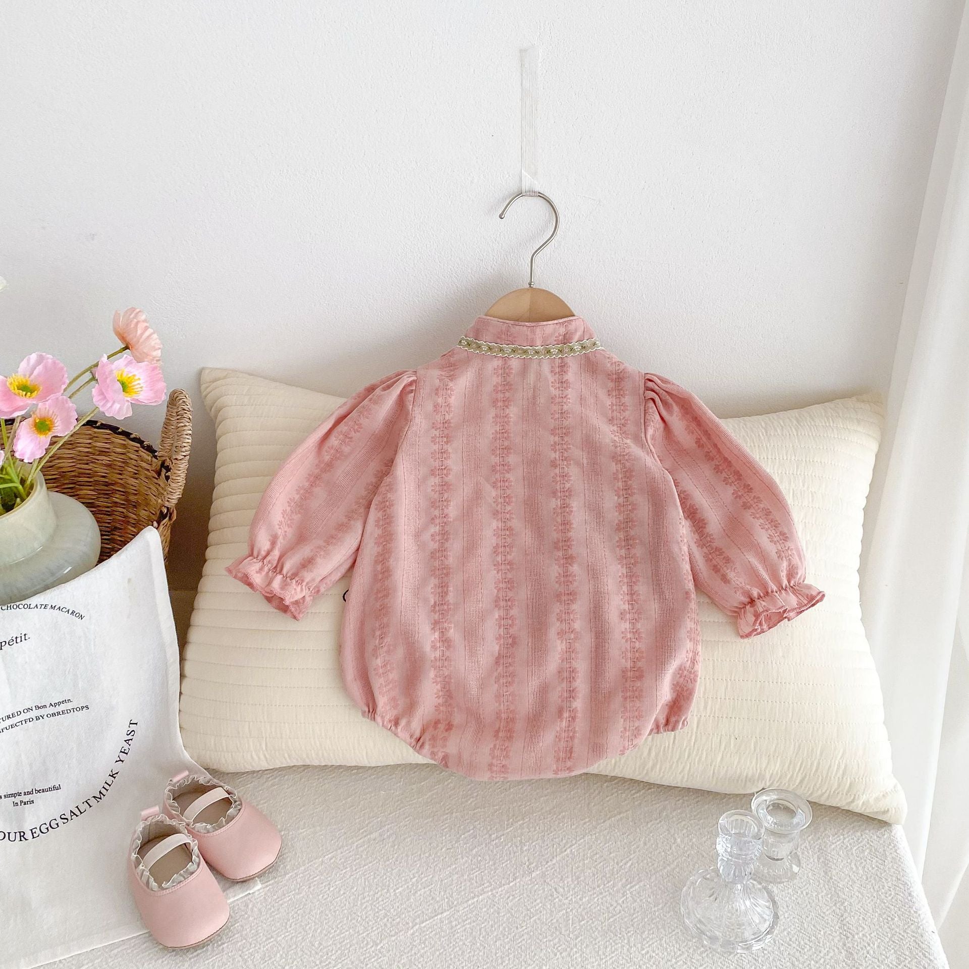 Autumn Arrival Baby Girls Long Sleeves Floral Striped Pattern Onesies Bodysuits, MyKids-USA®, Baby One-Pieces, MyKids-USA -  -  -  -  -  -  - 