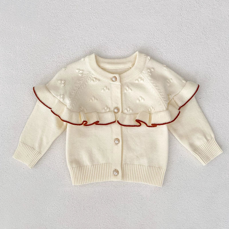 Autumn Arrival Baby Girls Comfortable Knitted Long Sleeves Cardigan, MyKids-USA®, Cardigans, MyKids-USA - Size/Age - 66 (3-6M) - Color - Beige -  -  - TR2507102117-A