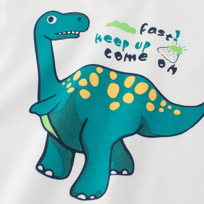 Summer Boys’ Dinosaur and Letters Pattern T-shirt in European and American Style, MyKids-USA®, Baby & Toddler Tops, MyKids-USA -  -  -  -  -  -  - 