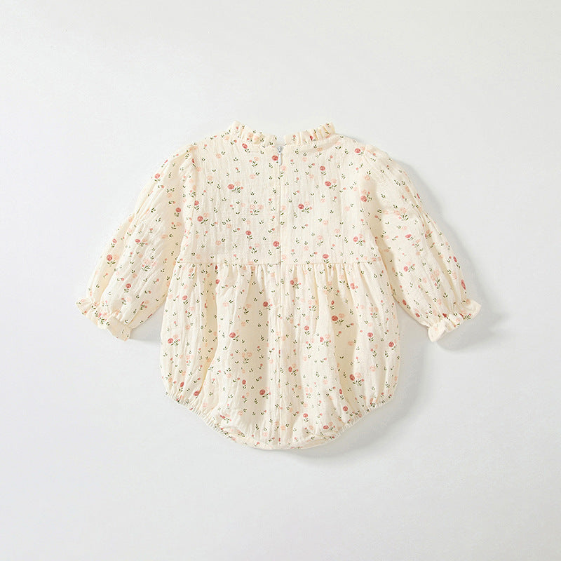 Autumn Hot Selling Baby Girls Floral Pattern Ruffle Neck Onesies Bodysuits, MyKids-USA®, Baby One-Pieces, MyKids-USA -  -  -  -  -  -  - 