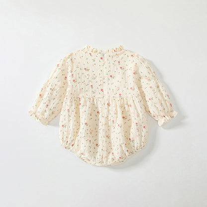 Autumn Hot Selling Baby Girls Floral Pattern Ruffle Neck Onesies Bodysuits, MyKids-USA®, Baby One-Pieces, MyKids-USA -  -  -  -  -  -  - 