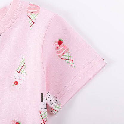 Summer Arrival Ice-Cream Cartoon Pattern Short Sleeves Dress for Stylish Girls, MyKids-USA®, Baby & Toddler Dresses, MyKids-USA -  -  -  -  -  -  - .