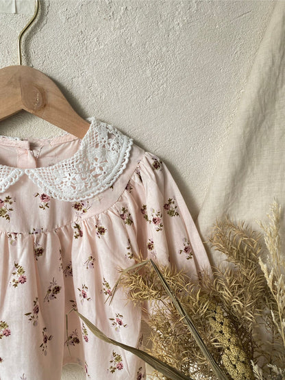 MyKids-USA® Autumn Arrival Flowers Printed Baby Kids Girls Princess Long Sleeves Onesies with Collar