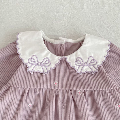 MyKids-USA® Autumn Embroidery Pattern Baby Kids Girls Princess Long Sleeves Dress