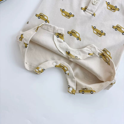 Summer Arrival Baby Unisex Cartoon Cars Pattern Short Sleeves Rompers, MyKids-USA®, Baby One-Pieces, MyKids-USA -  -  -  -  -  -  - 