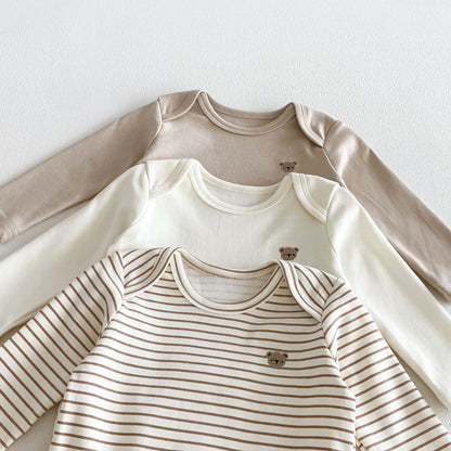 MyKids-USA® Autumn Arrival Baby Long Sleeves Cute Teddy Bear Pattern Bodysuit