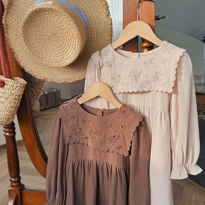 Arrival Autumn Girls Flowers Embroidered Pattern Long Sleeves Dress, MyKids-USA®, Baby & Toddler Dresses, MyKids-USA -  -  -  -  -  -  - 