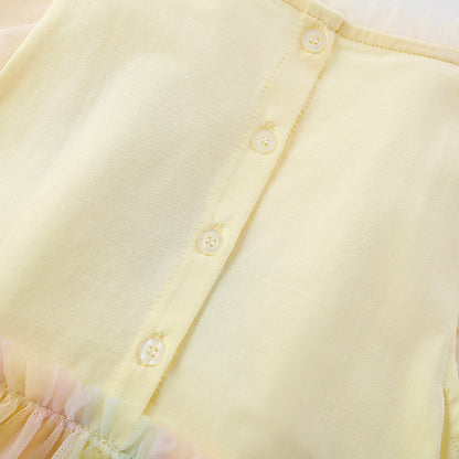 Summer Arrival Animals Cartoon Pattern Fly Sleeves Tulle Patchwork Dress for Stylish Girls, MyKids-USA®, Baby & Toddler Dresses, MyKids-USA -  -  -  -  -  -  - 