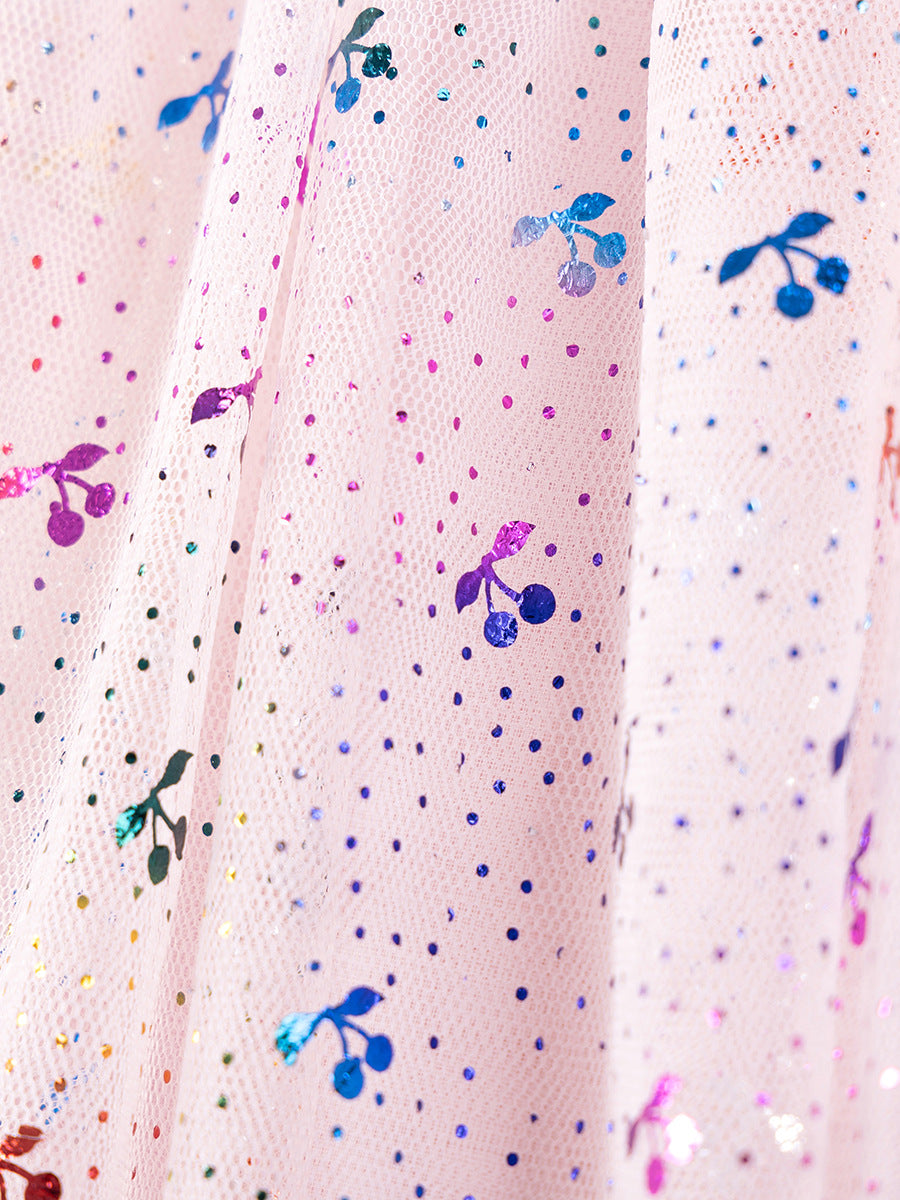 Summer Arrival Dots and Cherry Pattern Short Sleeves Crew Neck Dress for Stylish Girls, MyKids-USA®, Baby & Children's Dresses, MyKids-USA -  -  -  -  -  -  - .