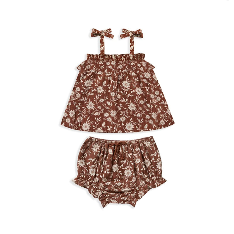Summer Arrival Baby Kids Unisex Sleeveless Floral Pattern Top Vest and Bloomers Clothing Sets, MyKids-USA®, Baby & Toddler Outfits, MyKids-USA -  -  -  -  -  -  - 