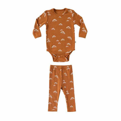 Autumn Arrival Baby Unisex Long Sleeves Geometric Pattern Crew Neck Onesies and Pants Clothing Sets, MyKids-USA®, Baby & Toddler Outfits, MyKids-USA - Size/Age - 66 (3-6M) - Color - Brown -  -  - TR2508272249-B