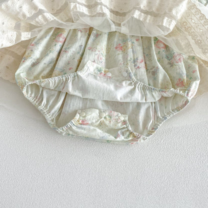 Summer Arrival Baby Girls Short Sleeves Flowers Pattern Tulle Decorated Bodysuit Dress, MyKids-USA®, Baby & Toddler Dresses, MyKids-USA -  -  -  -  -  -  - .