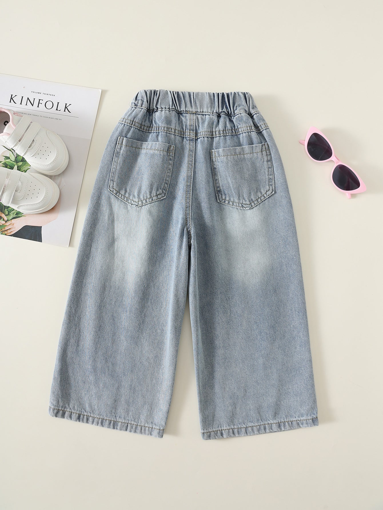 MyKids-USA® Arrival Autumn Girls Teddy Bear and Heart Pattern Jeans