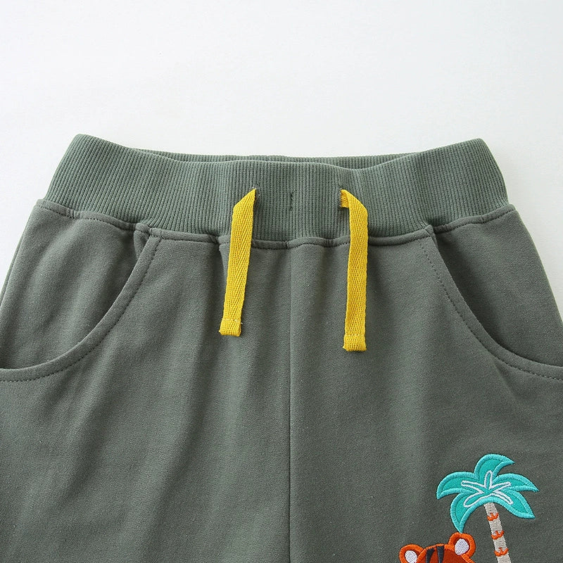 Summer Arrival Baby Kids Boys Cotton Casual Style Cartoon Tiger Embroidered Pattern Shorts, MyKids-USA®, Shorts, MyKids-USA -  -  -  -  -  -  - 