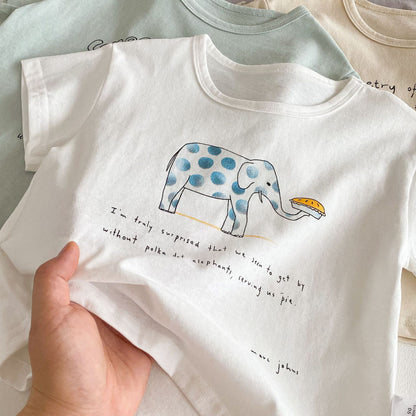 Summer Boys and Girls’ Cartoon and Letters Pattern T-shirt in European and American Style, MyKids-USA®, T-Shirts, MyKids-USA -  -  -  -  -  -  - .