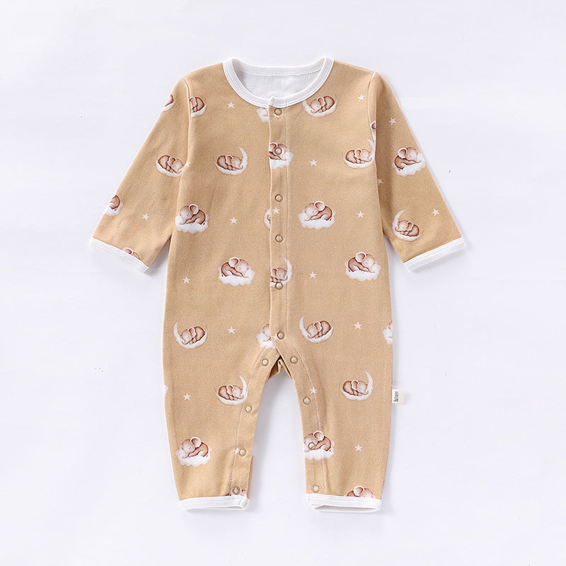 Autumn and Spring Arrival Baby Unisex Simple Animals Pattern Long Sleeves Rompers, MyKids-USA®, Baby One-Pieces, MyKids-USA - Size/Age - 66 (3-6M) - Color - Yellow -  -  - TR2410151728-D