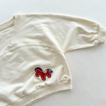 Autumn Arrival Kids Unisex Casual Patchwork Long Sleeves Horse Pattern Pullover, MyKids-USA®, Sweaters, MyKids-USA -  -  -  -  -  -  - 