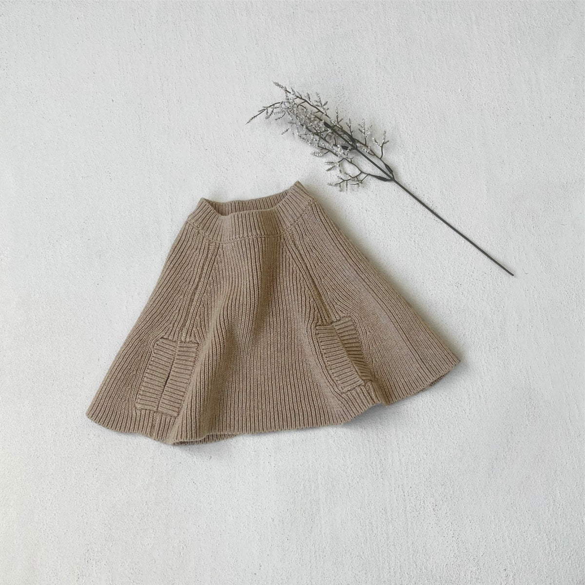 Autumn and Winter Baby Kids Unisex Solid Color Knitted Cape Popular Shawl, MyKids-USA®, Capes, MyKids-USA - Size/Age - 73 (6-9M) - Color - Apricot -  -  - TR2601061512-A.