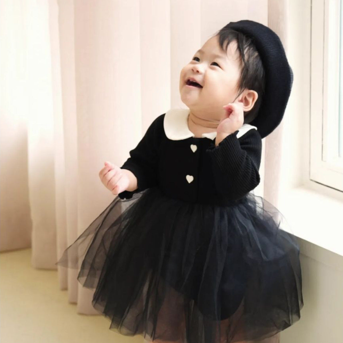 MyKids-USA® Autumn Tulle Patchwork Baby Girls Princess Long Sleeves Dress