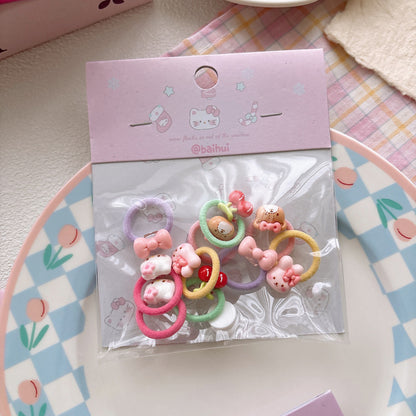Cute Animals and Fruits Pattern Hair Tie, MyKids-USA®, Ponytail Holders, MyKids-USA - Size/Age - Average Size (0-12Y） - Color - Red -  -  - TR2604172248-F.