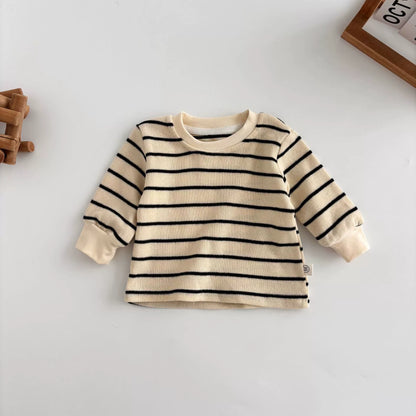 Autumn Hot Selling Baby Kids Unisex Sleeveless Denim Strap Overalls and Striped Pullover Clothing Set, MyKids-USA®, Baby & Toddler Outfits, MyKids-USA -  -  -  -  -  -  - 