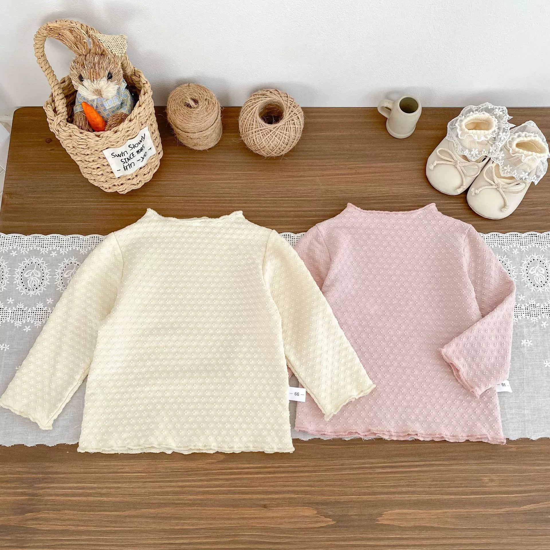 Spring and Autumn Kids Girls Jacquard Pattern Long Sleeves Top Shirt and Butterfly-bow Decorated Pants Clothing Set, MyKids-USA®, Baby & Toddler Outfits, MyKids-USA -  -  -  -  -  -  - 