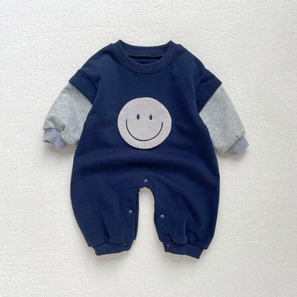 Autumn and Winter Arrival Baby Unisex Long Sleeves Casual Cartoon Pattern Rompers, MyKids-USA®, Baby One-Pieces, MyKids-USA - Size/Age - 66 (3-6M) - Color - Navy Blue (Dark Blue) -  -  - TR2511042301-B