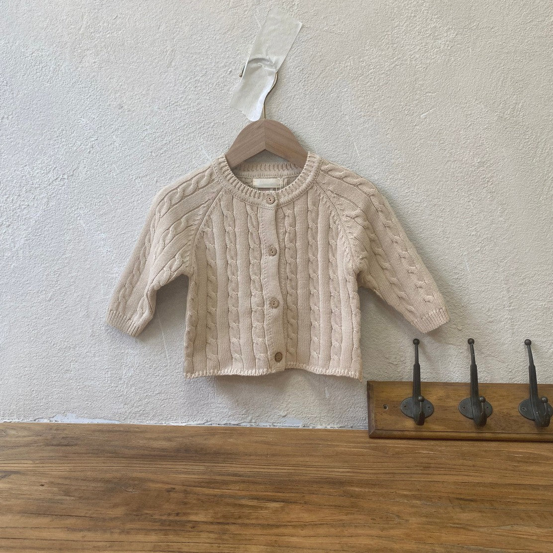 Spring and Winter Arrival Baby Kids Unisex Plain Jacquard Pattern Long Sleeves Casual Cardigan, MyKids-USA®, Cardigans, MyKids-USA - Size/Age - 66 (3-6M) - Color - Apricot -  -  - TR2512260920-A.