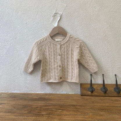 Spring and Winter Arrival Baby Kids Unisex Plain Jacquard Pattern Long Sleeves Casual Cardigan, MyKids-USA®, Cardigans, MyKids-USA - Size/Age - 66 (3-6M) - Color - Apricot -  -  - TR2512260920-A.
